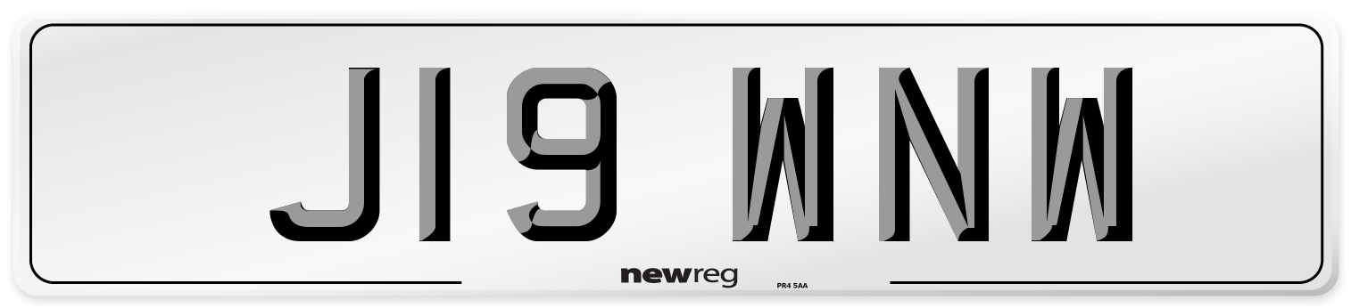 J19 WNW Number Plate from New Reg